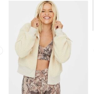 AERIE ZIP UP SHERPA HOODIE